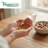 Veganicity Vegan Omega-3 DHA:EPA 500mg 60 Capsules - A Fish free source of Omega-3 from sustainable algae - Made in the UK