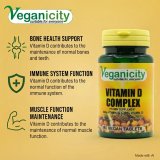 Veganicity Vitamin D 1600 Complex 90 Tablets – High Strength Vegan D2 and D3 from Lichen supplement - Made in the UK