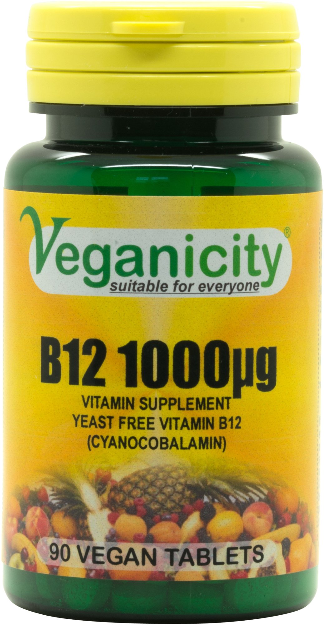 Veganicity Vegan Vitamin B12 1000µg 90 Tablets - 1000µg Cyanocobalamin in an easy to take tablet - Made in the UK