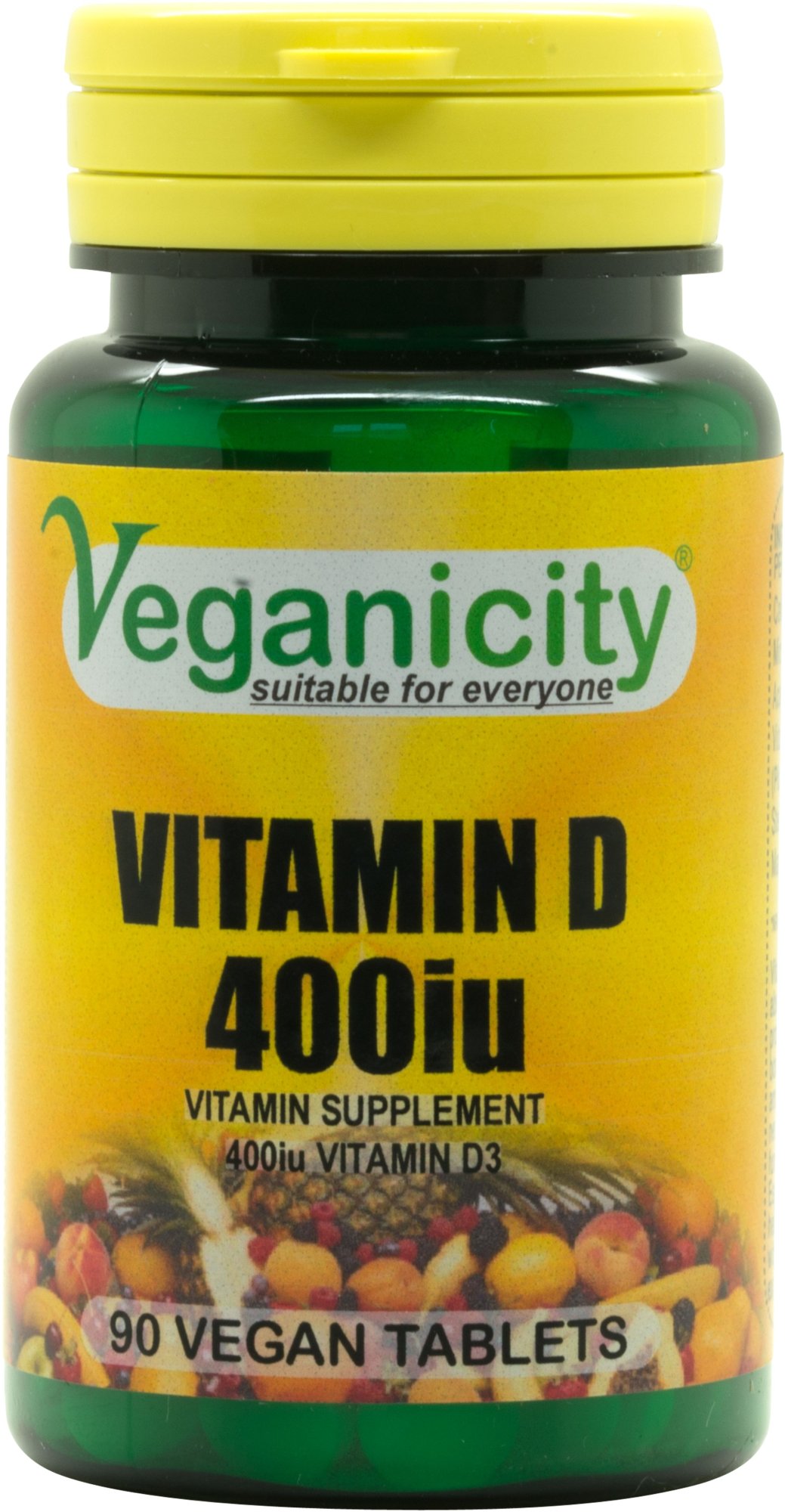 Veganicity Vitamin D3 400iu (10µg) 90 Tablets - Vegan Vitamin D3 Cholecalciferol from Lichen supplement - Made in the UK