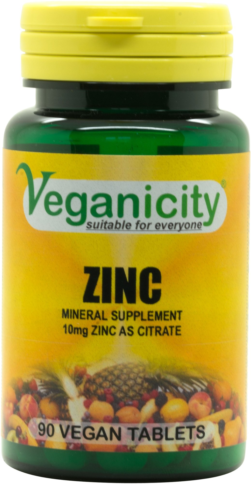 Veganicity Zinc 10mg 90 Tablets - Vegan Zinc Citrate supplement - Made in the UK